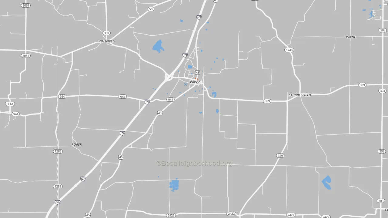 Bike Grade map of Wingo, KY