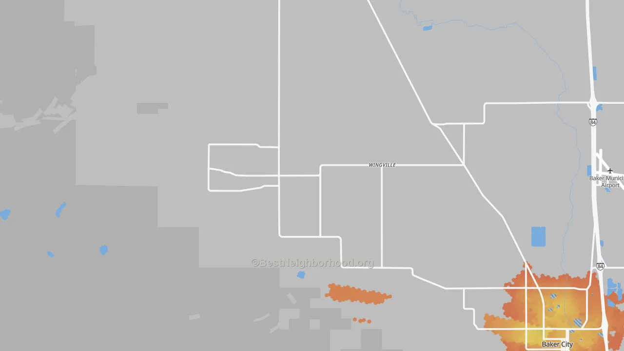 Bike Grade map of Wingville, OR