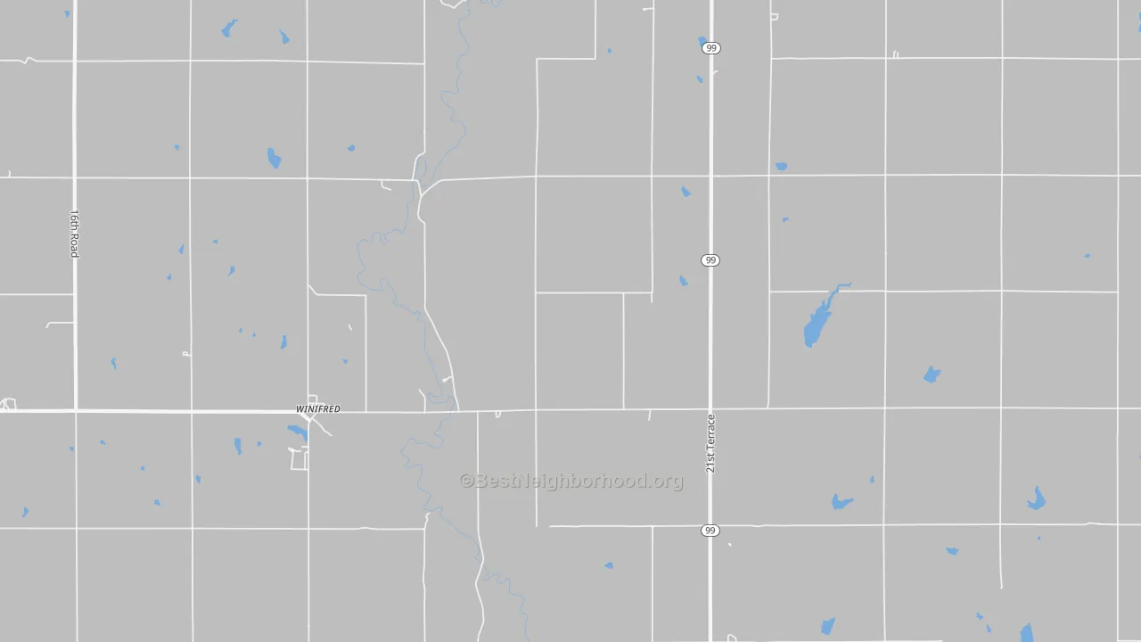 Bike Grade map of Winifred, KS