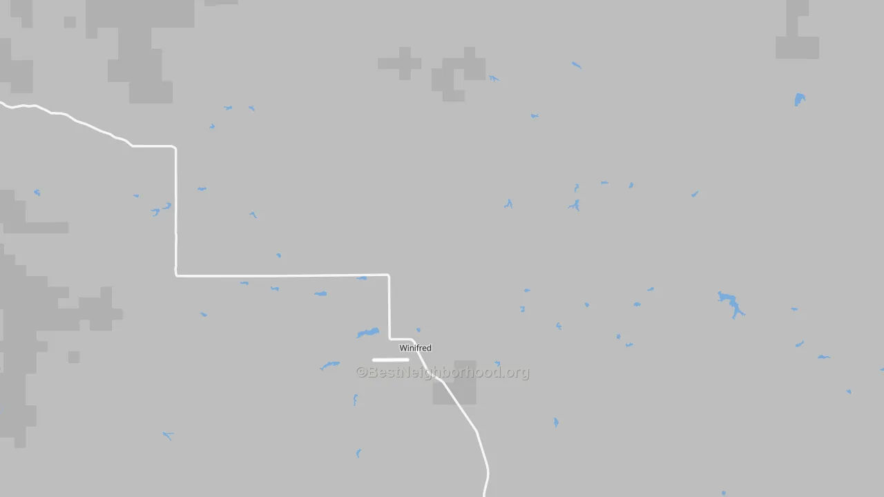 Bike Grade map of Winifred, MT