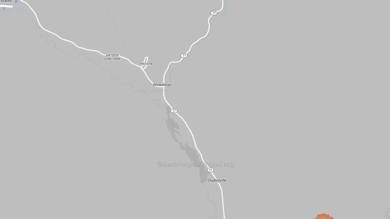 Bike Grade map of Winkelman, AZ