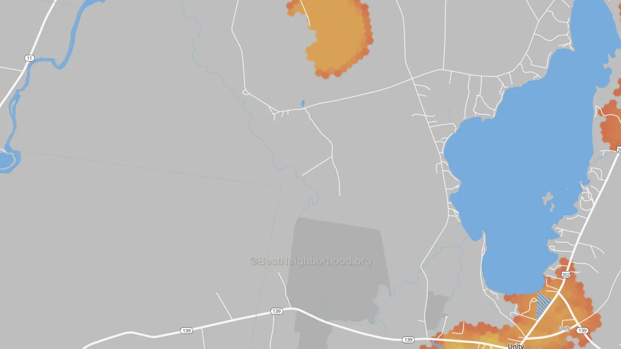 Bike Grade map of Winnecook, ME