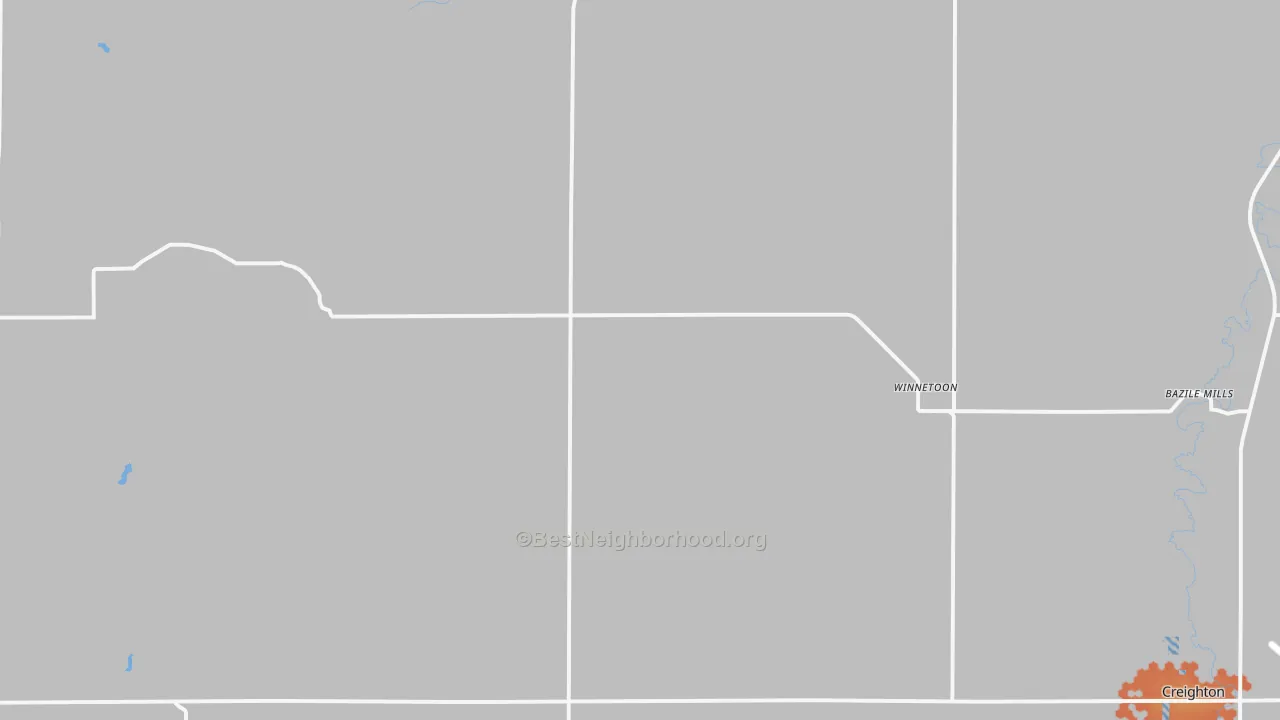 Bike Grade map of Winnetoon, NE