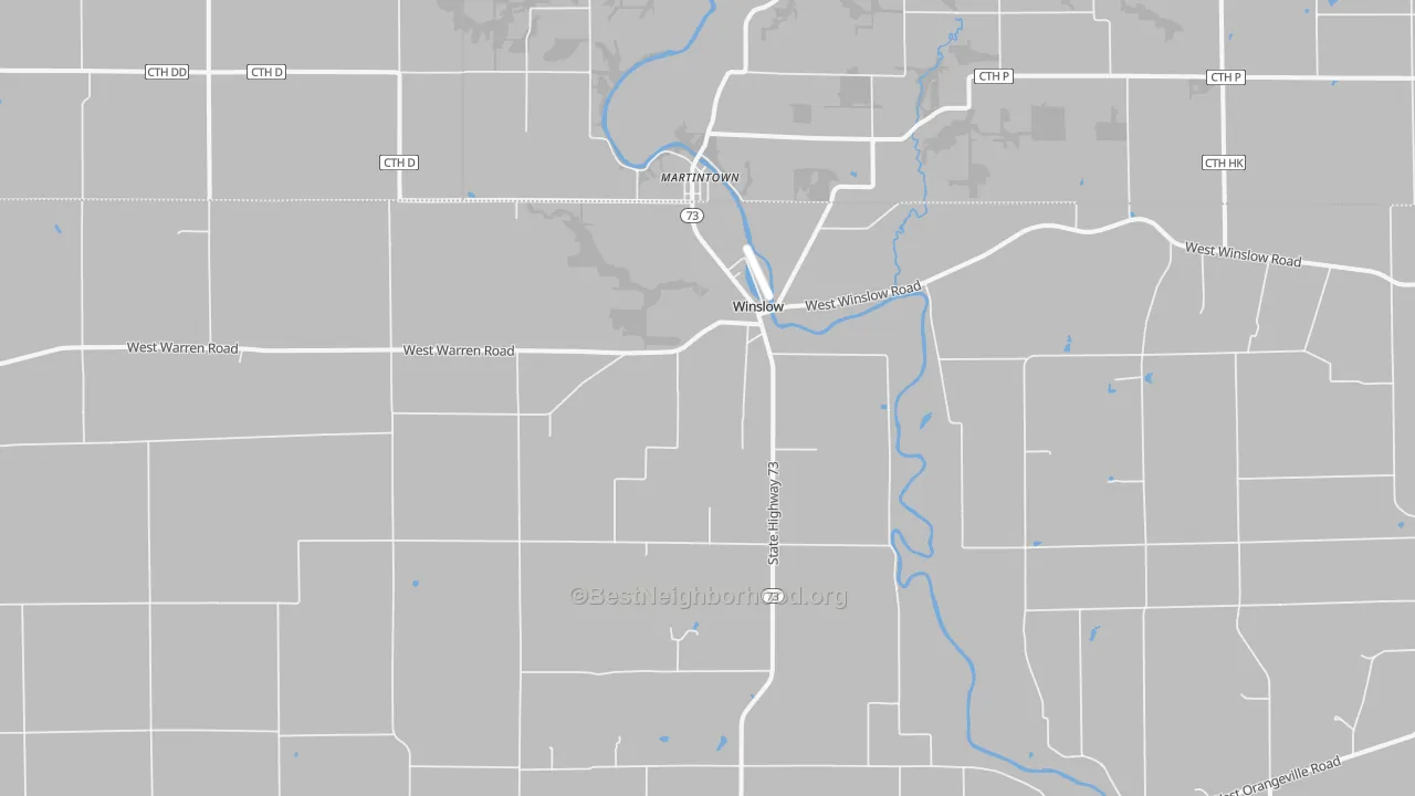 Bike Grade map of Winslow, IL
