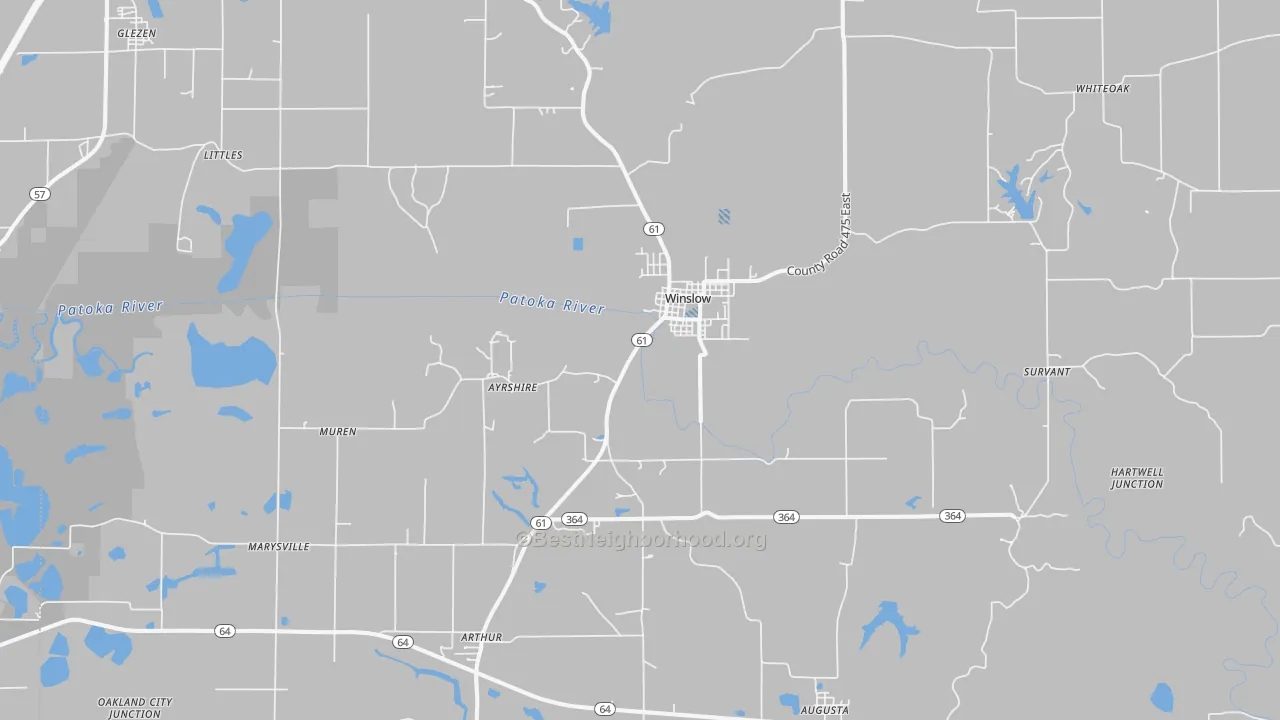 Bike Grade map of Winslow, IN
