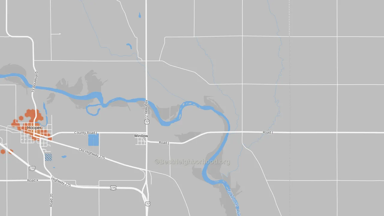 Bike Grade map of Winslow, NE