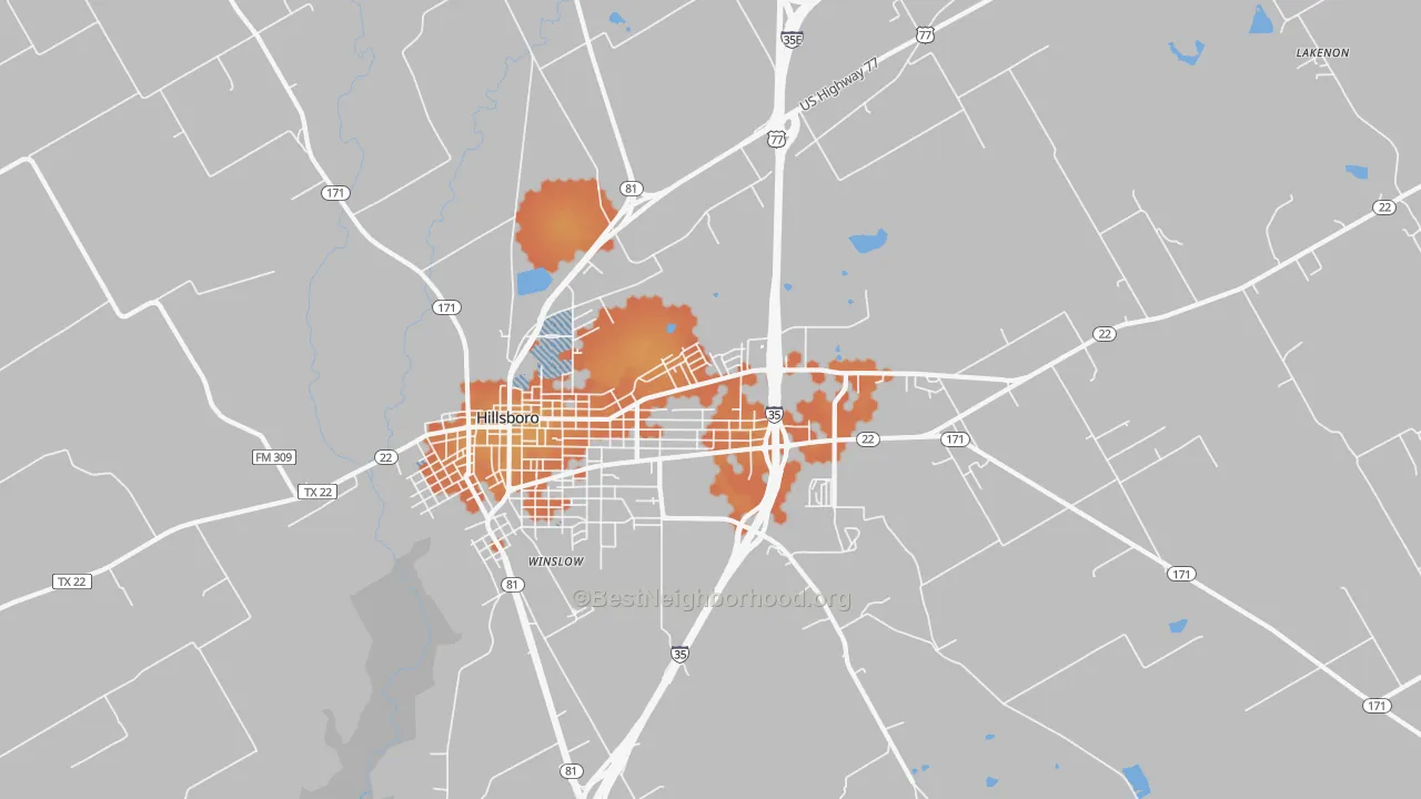 Bike Grade map of Winslow, TX