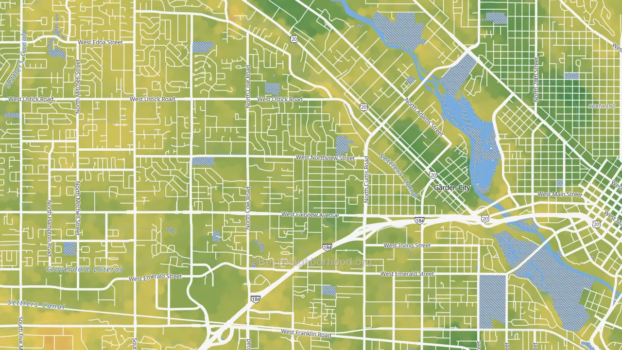 Bike Grade map of Winstead Park, Boise, ID