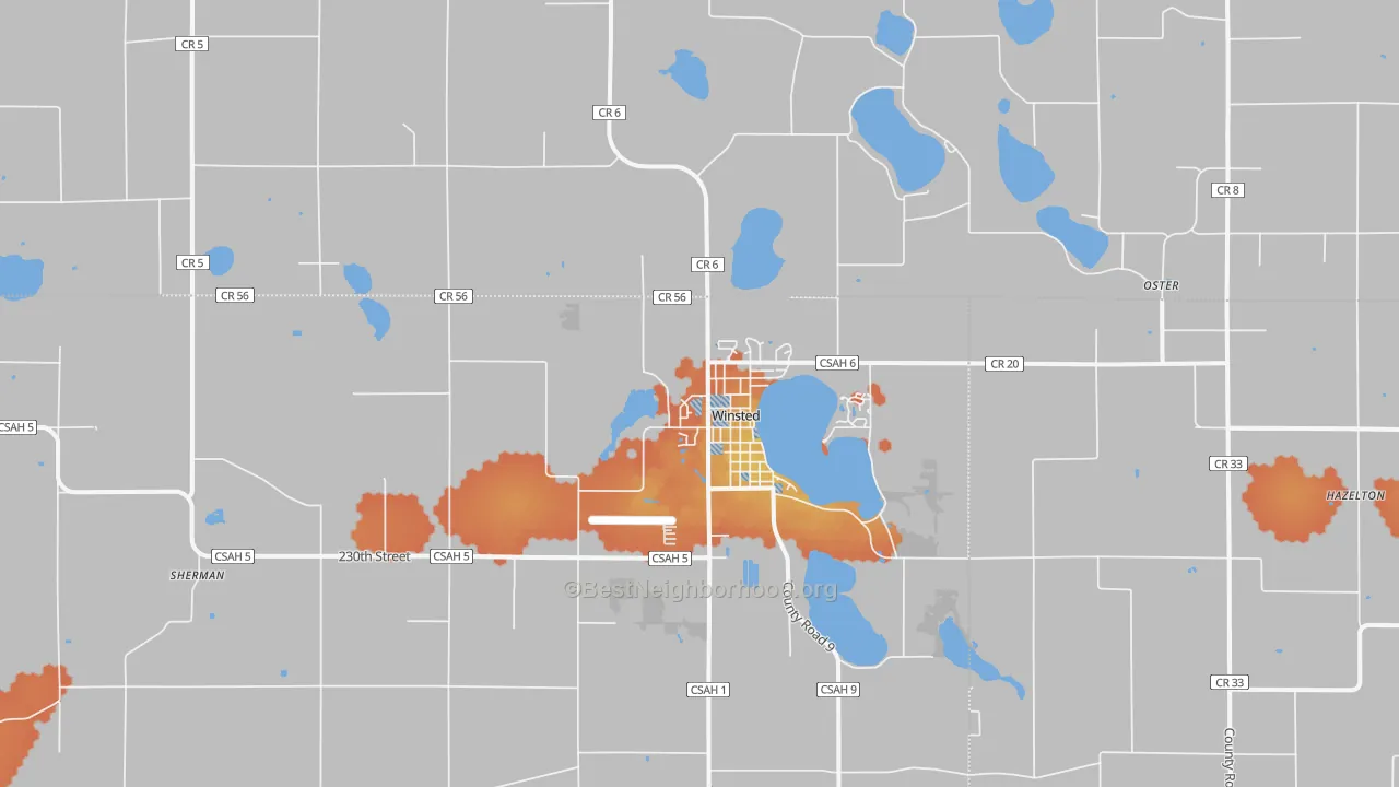 Bike Grade map of Winsted, MN