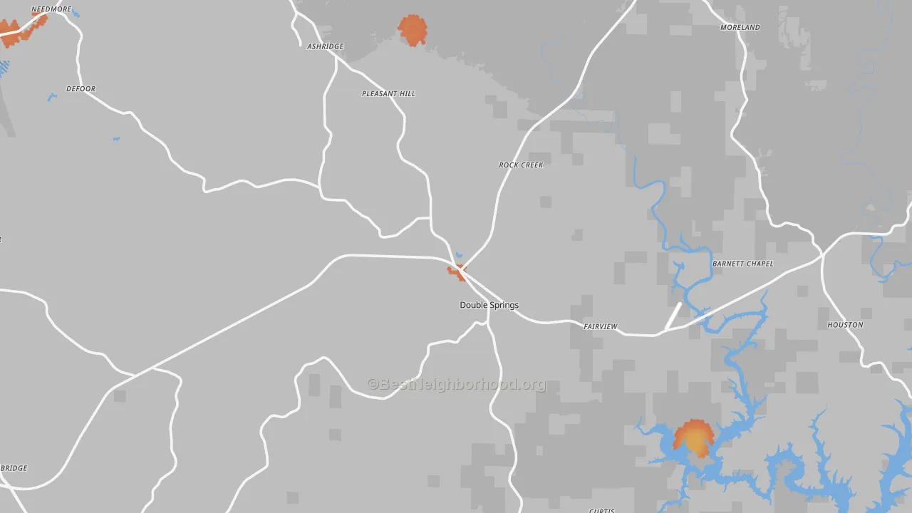 Bike Grade map of Winston County, AL