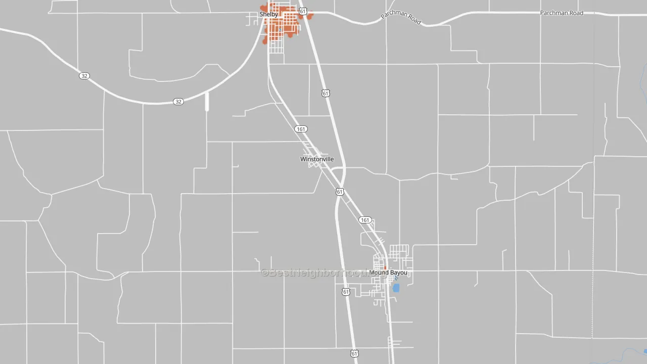 Bike Grade map of Winstonville, MS