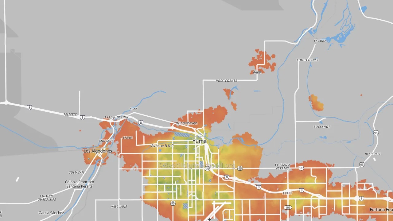 Bike Grade map of Winterhaven, CA