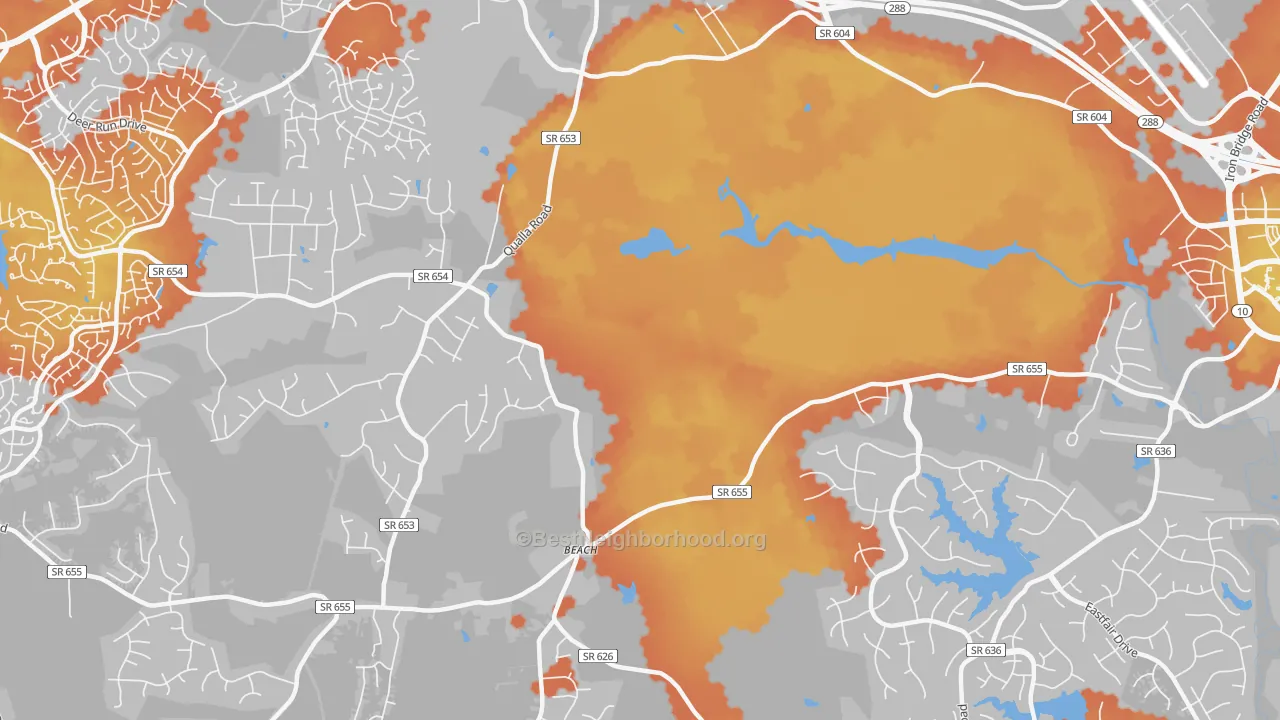 Bike Grade map of Winterpock, VA