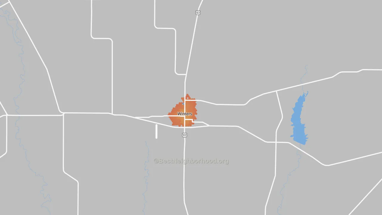 Bike Grade map of Winters, TX