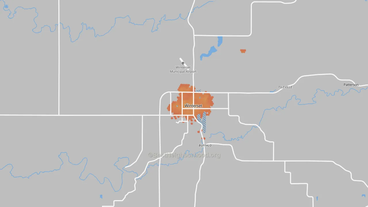 Bike Grade map of Winterset, IA