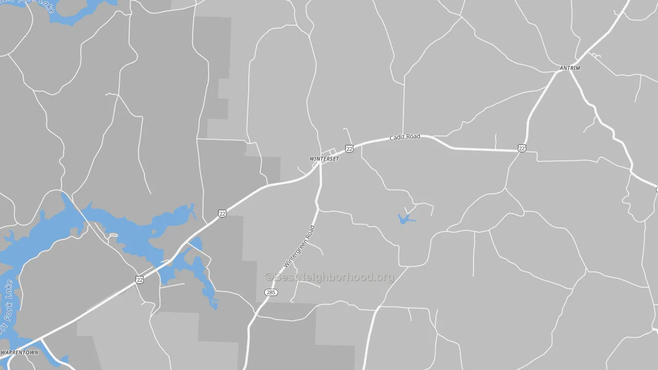 Bike Grade map of Winterset, OH