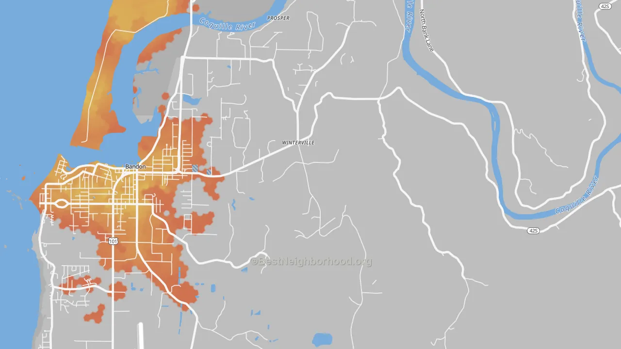 Bike Grade map of Winterville, OR
