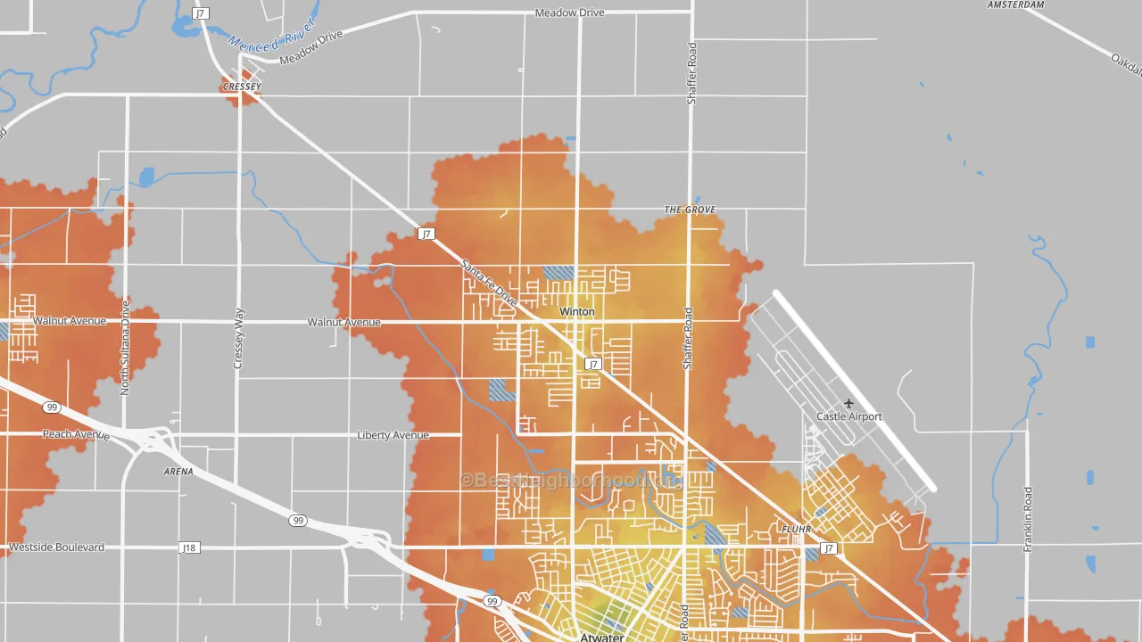 Bike Grade map of Winton, CA