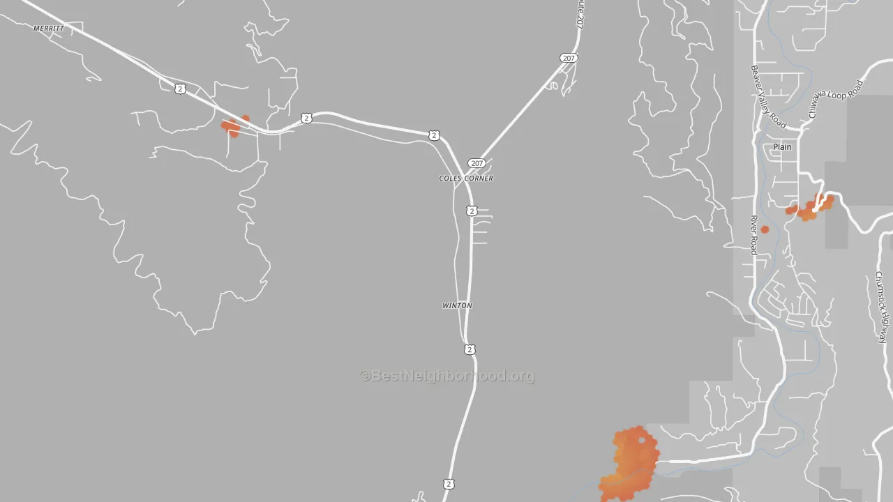 Bike Grade map of Winton, WA