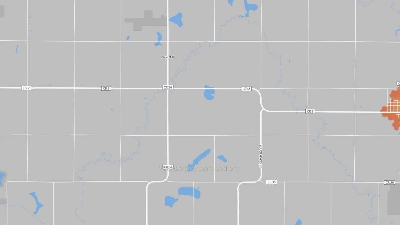 Bike Grade map of Wirock, MN