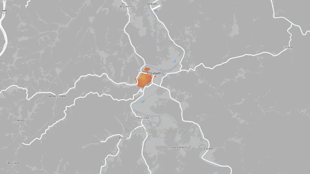 Bike Grade map of Wirt County, WV