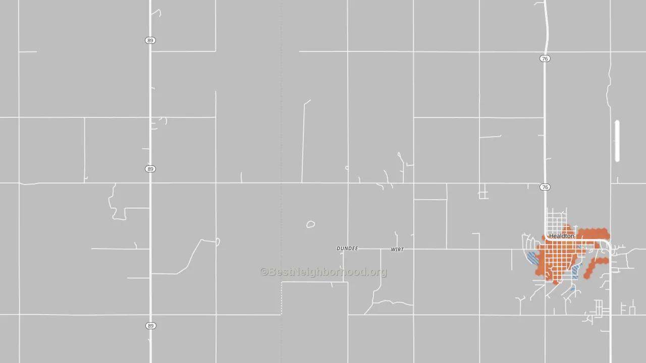 Bike Grade map of Wirt, OK