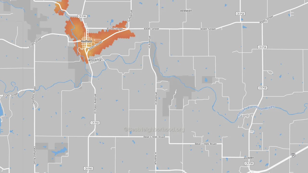 Bike Grade map of Wiscotta, IA