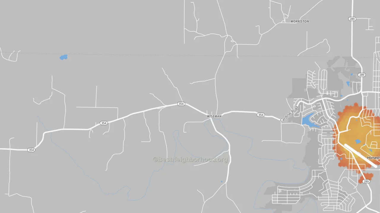 Bike Grade map of Wiseman, AR