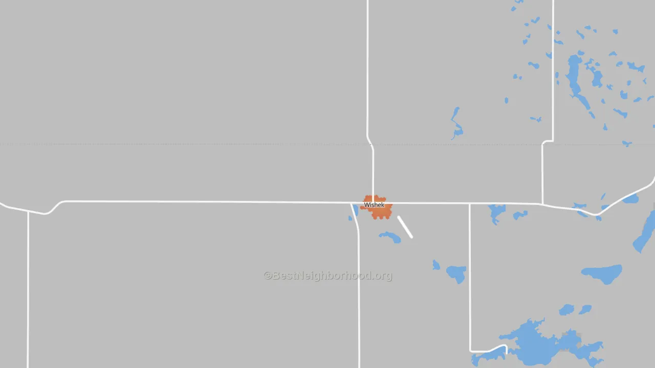 Bike Grade map of Wishek, ND