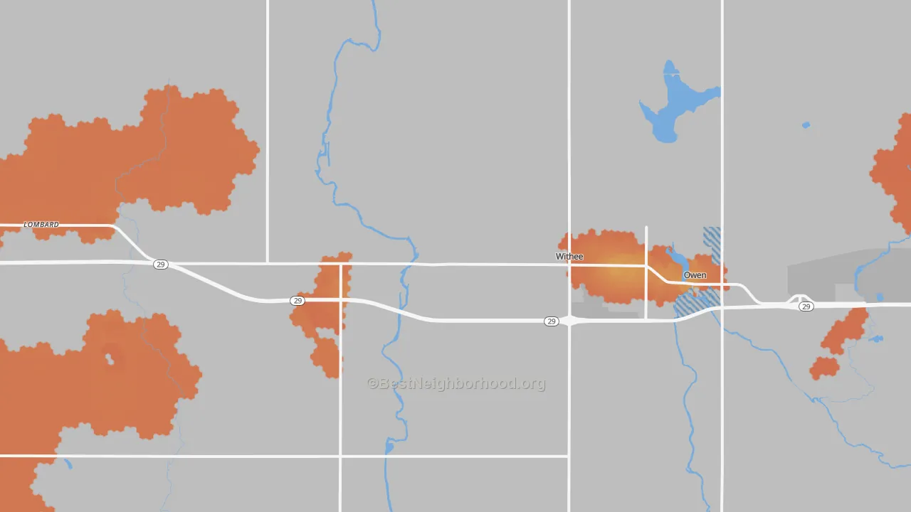 Bike Grade map of Withee, WI