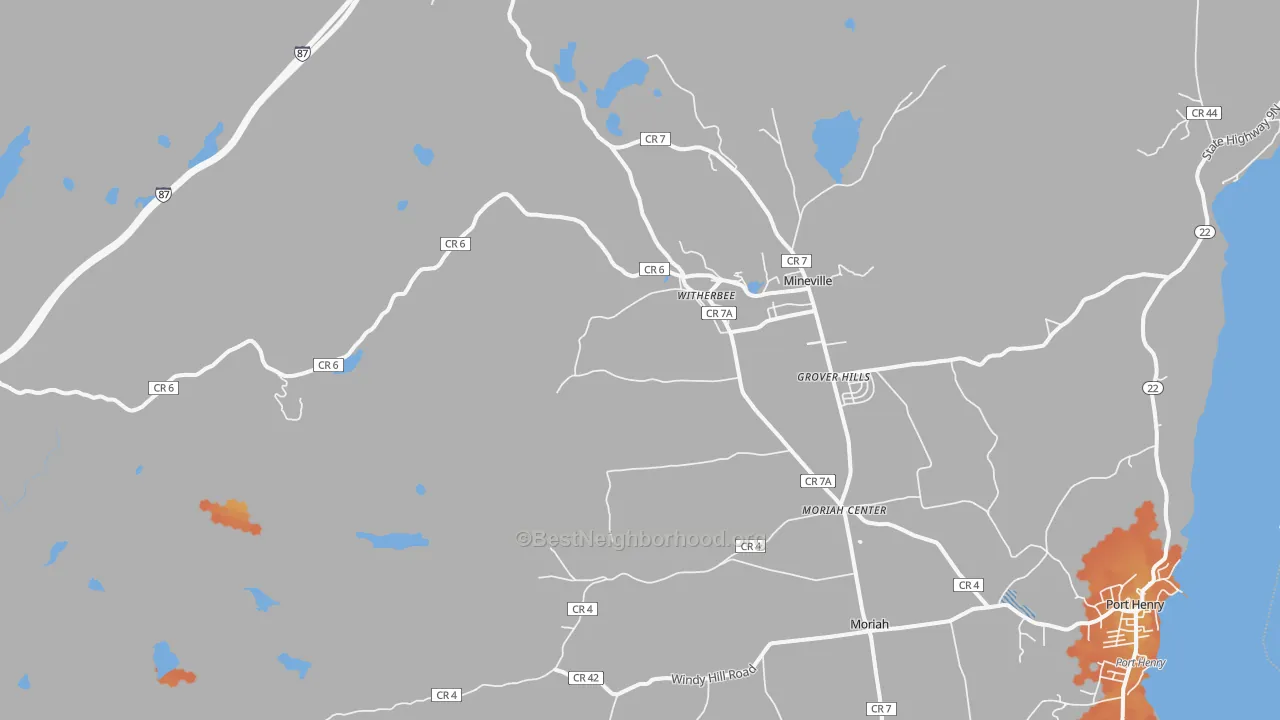 Bike Grade map of Witherbee, NY