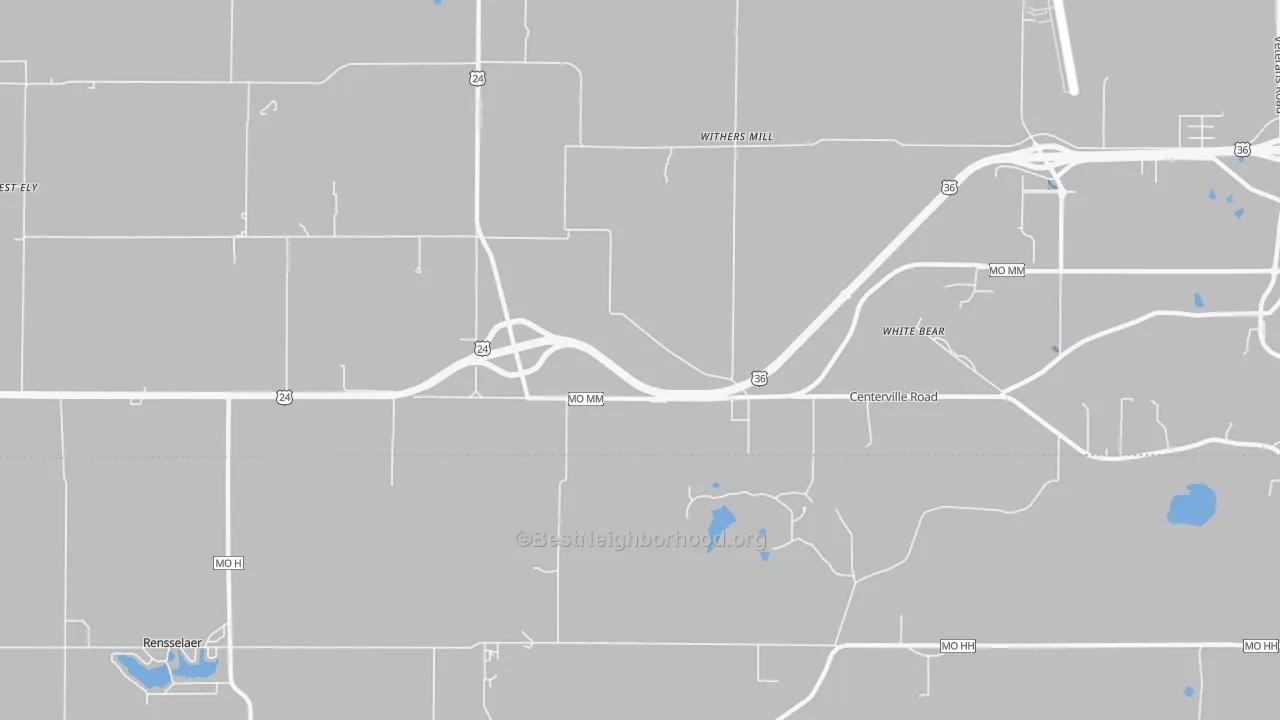 Bike Grade map of Withers Mill, MO