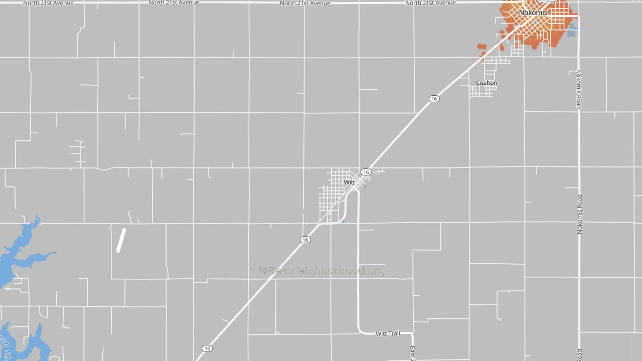 Bike Grade map of Witt, IL