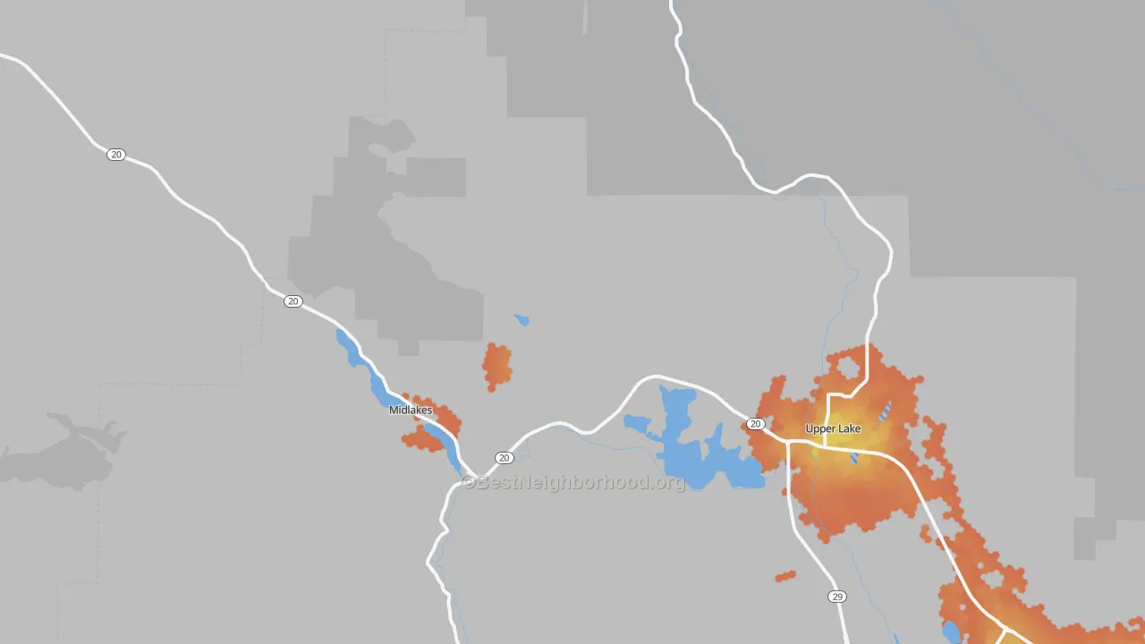 Bike Grade map of Witter Springs, CA