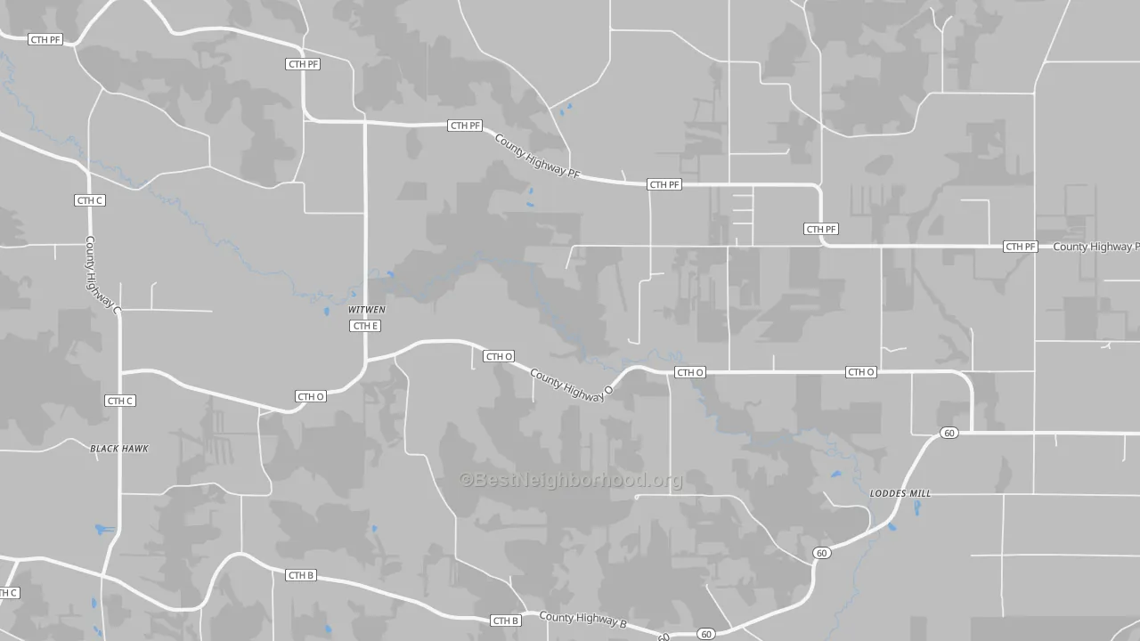 Bike Grade map of Witwen, WI