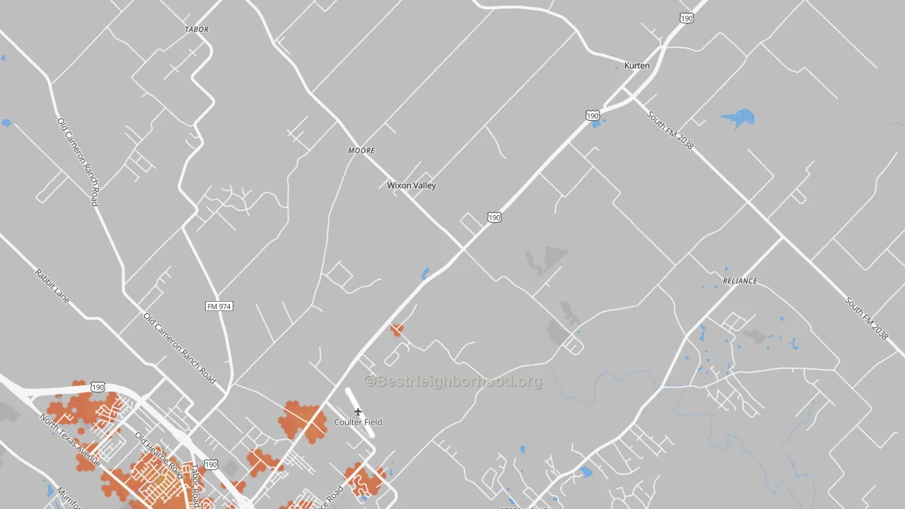 Bike Grade map of Wixon Valley, TX