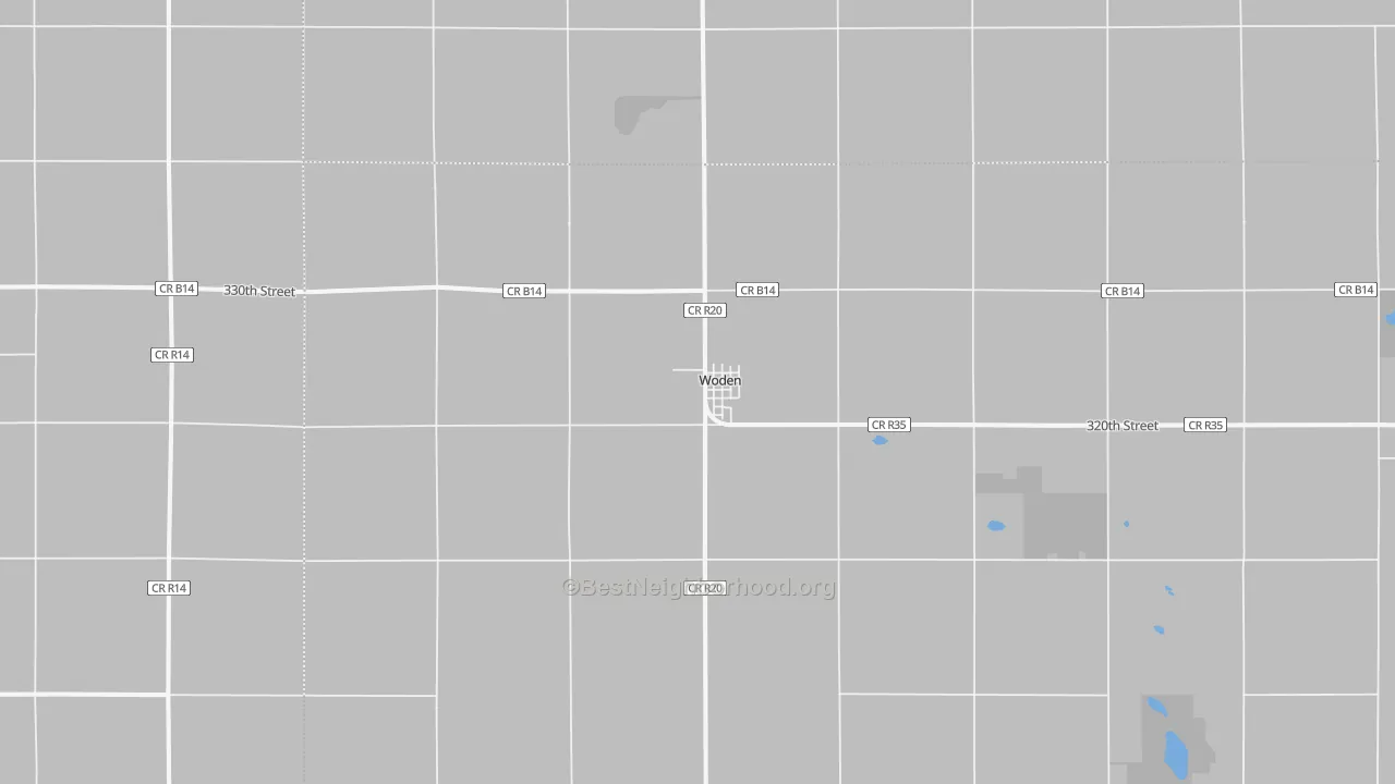 Bike Grade map of Woden, IA