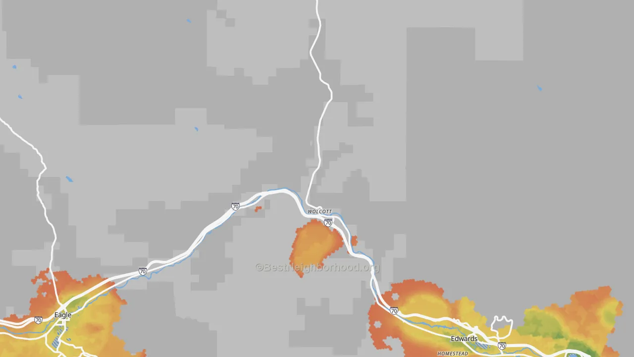 Bike Grade map of Wolcott, CO