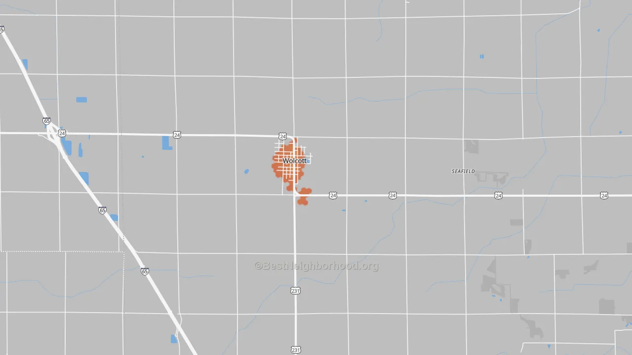 Bike Grade map of Wolcott, IN