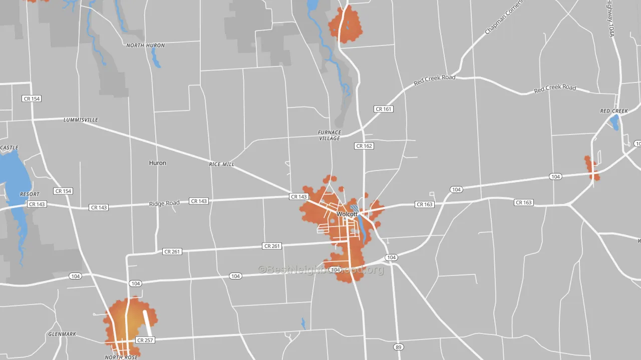 Bike Grade map of Wolcott, NY