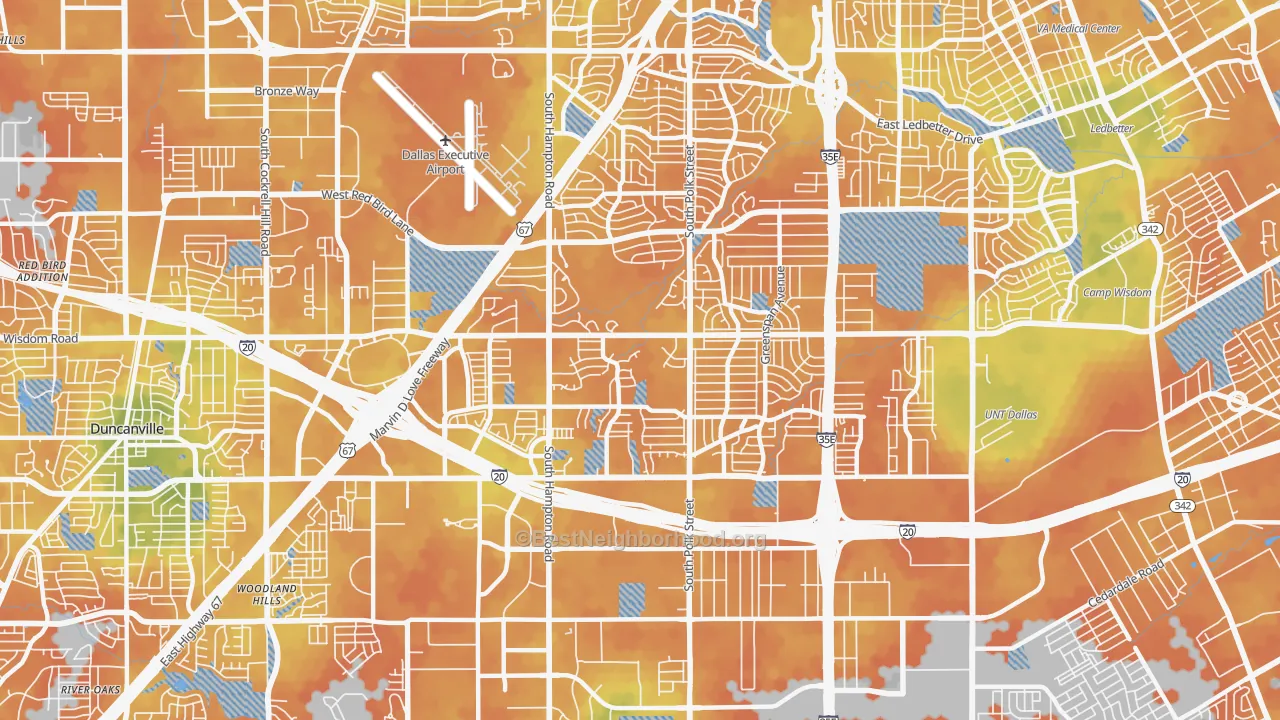 Bike Grade map of Wolf Creek, Dallas, TX