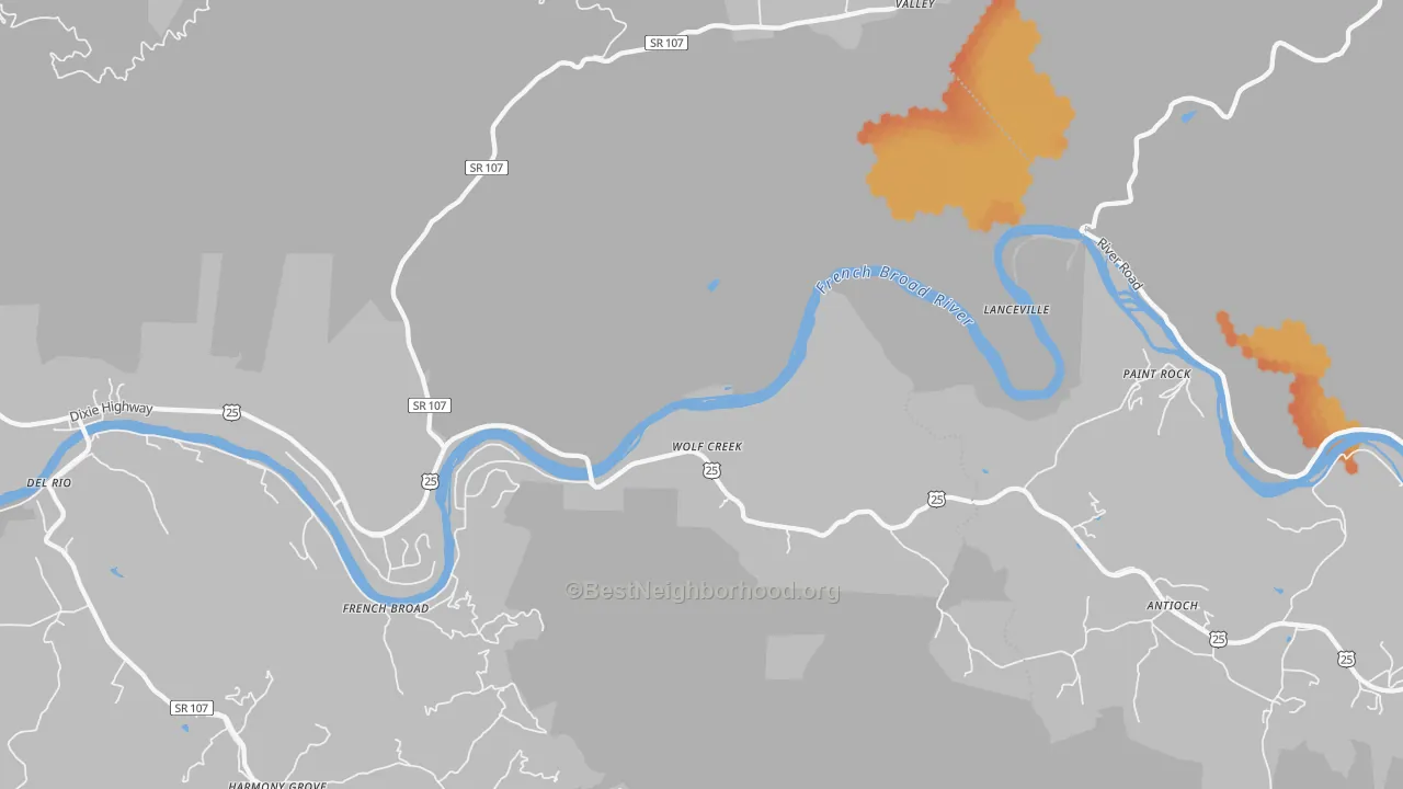 Bike Grade map of Wolf Creek, TN
