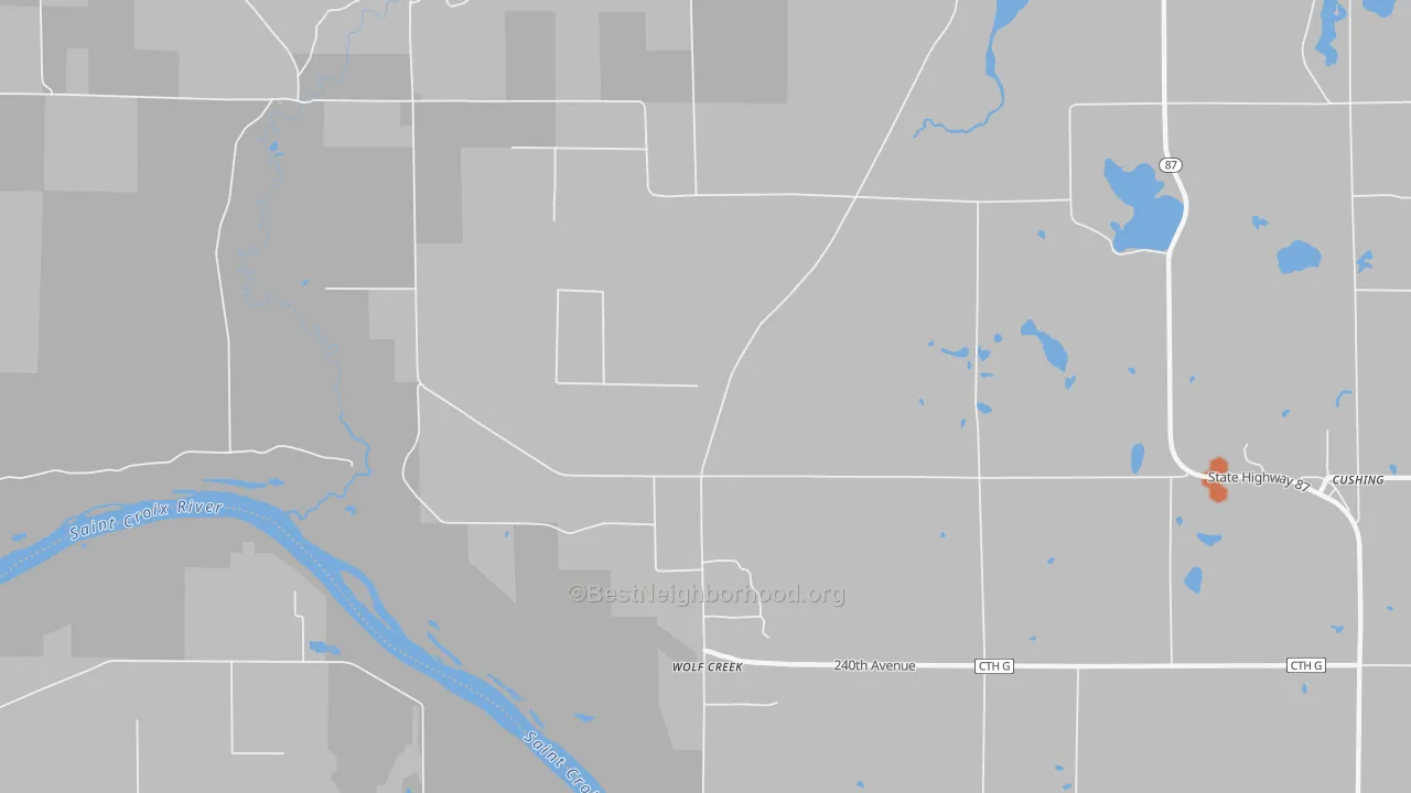 Bike Grade map of Wolf Creek, WI