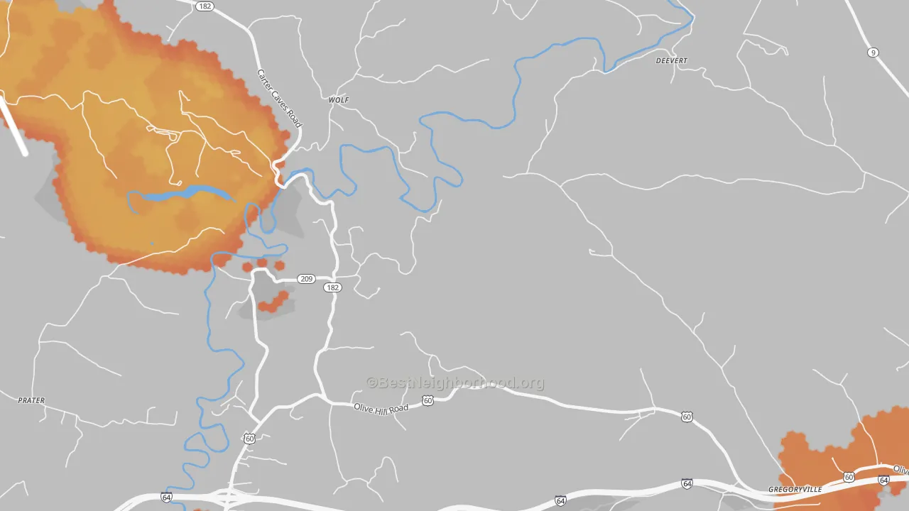 Bike Grade map of Wolf, KY