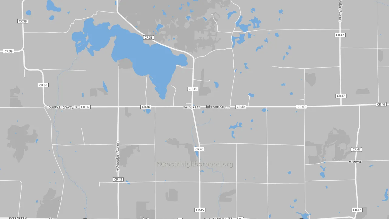 Bike Grade map of Wolf Lake, MN