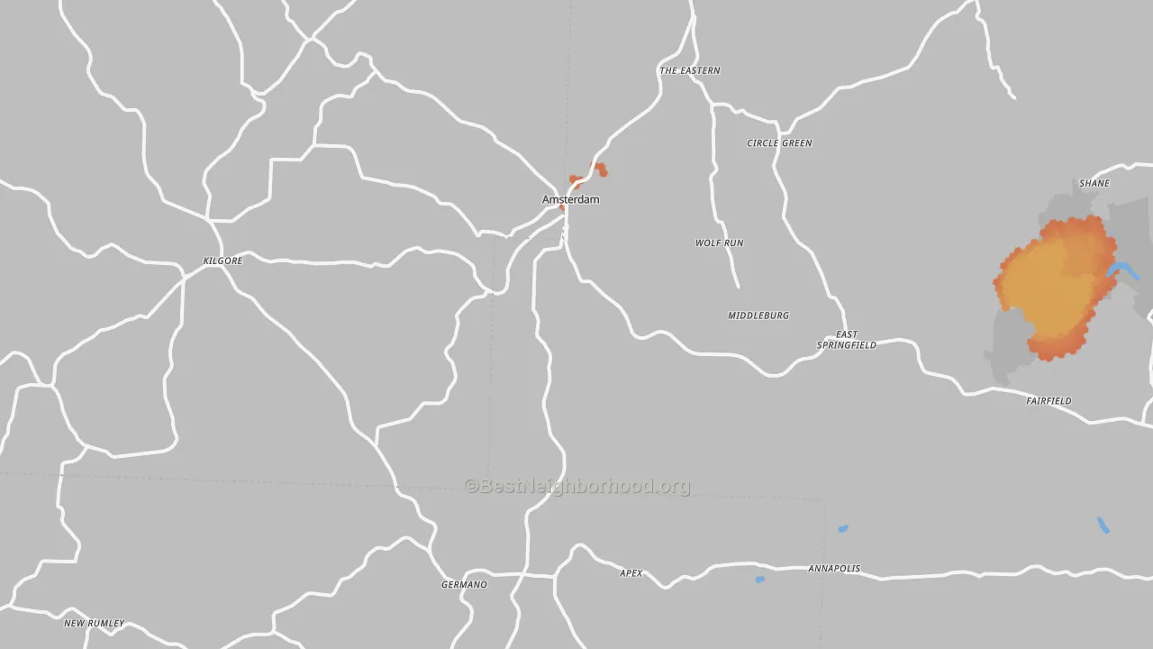 Bike Grade map of Wolf Run, OH