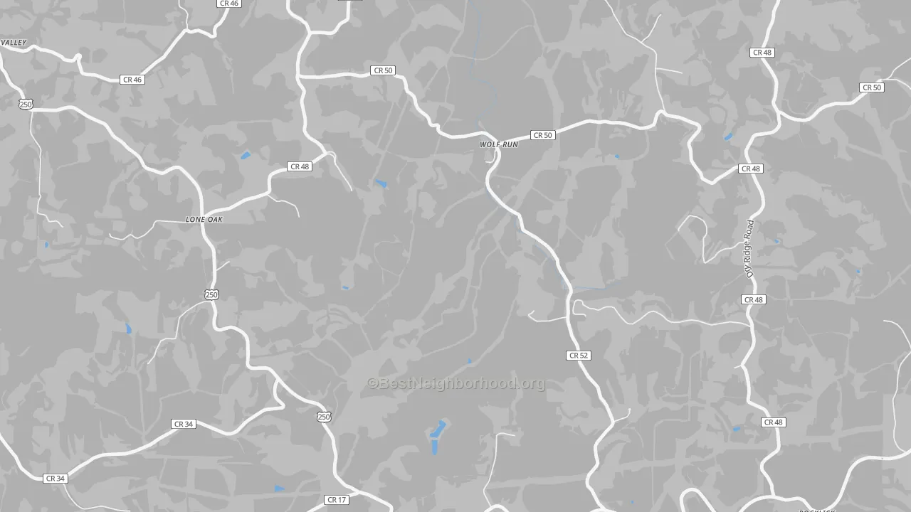 Bike Grade map of Wolf Run, WV