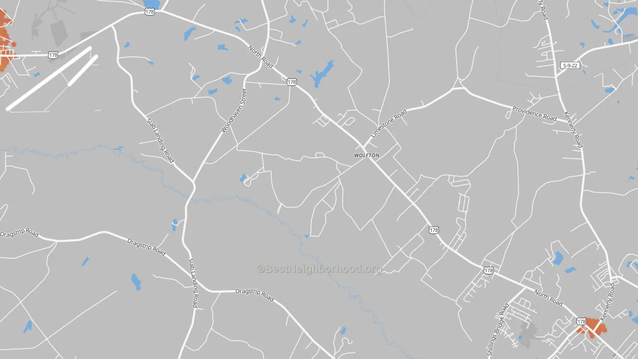 Bike Grade map of Wolfton, SC