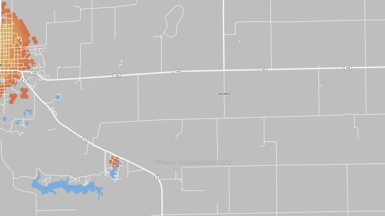 Bike Grade map of Womac, IL