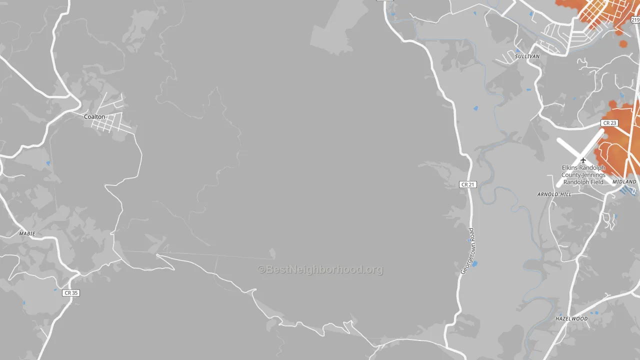 Bike Grade map of Womelsdorf, WV